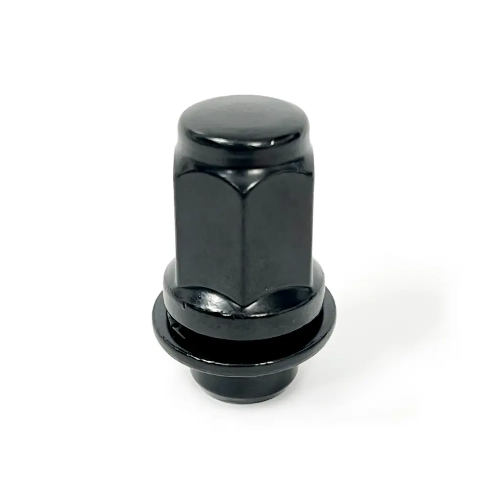 TUERCA 12X1.5 MATT BLACK CON CUELLO Y RONDANA