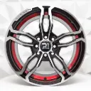 RIN 15X6.5 4-100/114.3 R1 SPORT ZCC259 BLACK MACHINE FACE+RED UNDERCUT ET25 CB73.1 