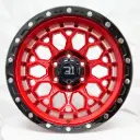 RIN 17X9 6-139.7 R1 SPORT RGW8892/70442 CANDY RED+BLACK LIP CHROME RIVETS ET0 CB110