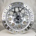 RIN 17X9 5-127 R1 SPORT DX130 SILVER MACHINE FACE MACHINE LIP GOLD RIVETS ET0 CB83 