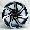 RIN 14X7.5 4-100/114.3 R1 SPORT 373 BLACK MACHINE AND BLUE UNDERCUT ET0 CB73.1