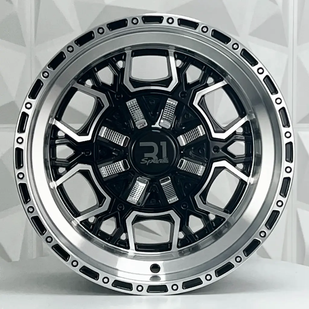 RIN 15X8 6-139.7 R1 SPORT JWC267 BLACK MACHINE FACE MACHINE LIP ET-10 CB110