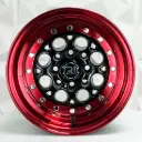 RIN 13X9 4-100/114.3 R1 SPORT 767 BLACK MACHINE LIP+RED CHROME RIVETS ET-10 CB73