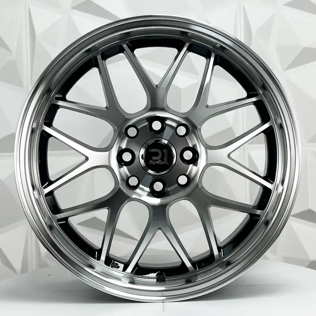 RIN 16X8 5-100 R1 SPORT SH37 BLACK MACHINE FACE MI ET25 CB73.1